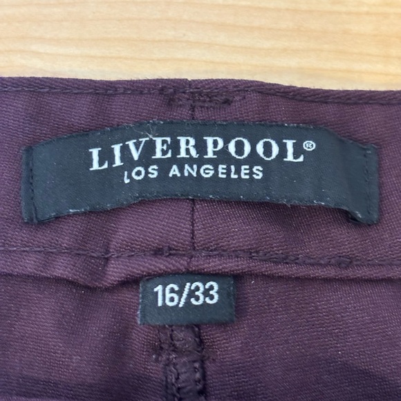 Liverpool Los Angeles Burgundy Slim Pants Size 16/33 - Picture 4 of 7